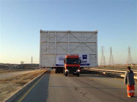 The cold boxes weighed 358 tonnes each and measured 31.19 x 13.9 x 9.5 metres