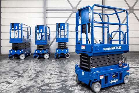 Instant UpRight's new MX1430 self-propelled electric mini scissor lift
