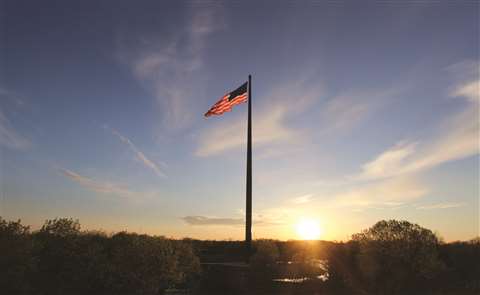 Dawes Rigging & Crane Rental erected the tallest flagpole in North America.