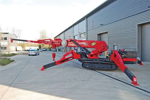 A Unic URW-1006 with fly jib