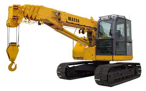 Maeda's updated CC1485 crawler has a 6-ton lifting capacity, 16.7 meter boom, optional fly jib with 