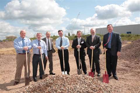 Groundbreaking at the new Terex Demag logistics centre in Zweibrücken, Germany.