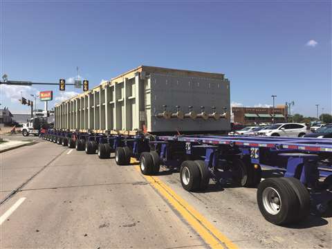 Making turns was a challenge as the 20-foot wide transport width required tight clearances.