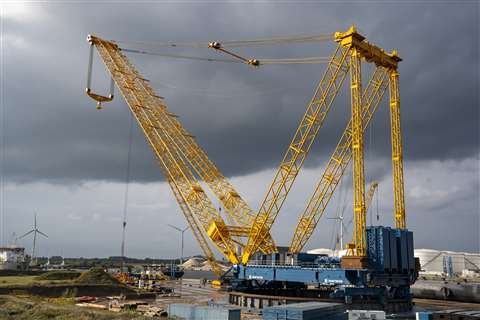 The Sarens SGC-90 erected and tested prior to dismantling and transport to its first project