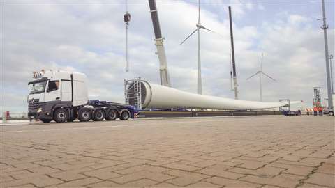 Enercon’s new Ventum blade trailer from Goldhofer