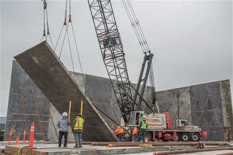 Tilt-up work is one of many applications for NessCampbell Crane + Rigging